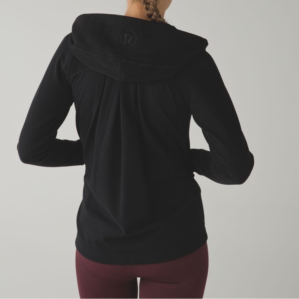 Lululemon Pleat To Street Hoodie Zip Jacket Pleated Back Jacket Black Sz 2 - Picture 2 of 16